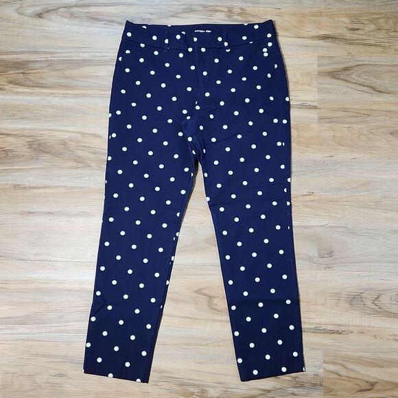 ☔️💜Old Navy Blue & Polka Dot Print Pixie Ankle Pants Size 6 - Picture 4 of 12